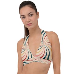 Swirl Star Pattern Texture Old Halter Plunge Bikini Top by Ravend