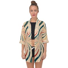 Swirl Star Pattern Texture Old Open Front Chiffon Kimono by Ravend