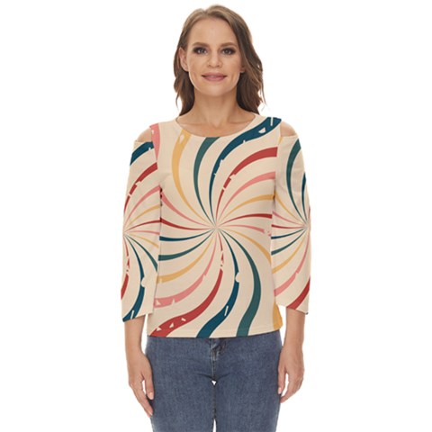 Swirl Star Pattern Texture Old Cut Out Wide Sleeve Top by Ravend