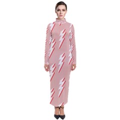 Thunder Flash Abstract Texture Art Turtleneck Maxi Dress