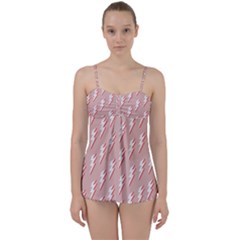 Thunder Flash Abstract Texture Art Babydoll Tankini Set