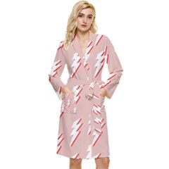 Thunder Flash Abstract Texture Art Long Sleeve Velour Robe