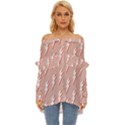 Thunder Flash Abstract Texture Art Off Shoulder Chiffon Pocket Shirt View1