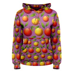 Illustration Fruit Pattern Seamless Women s Pullover Hoodie by Ravend