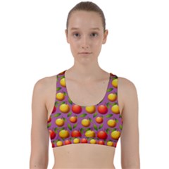 Illustration Fruit Pattern Seamless Back Weave Sports Bra