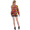 Illustration Fruit Pattern Seamless High Neck Long Sleeve Chiffon Top View2