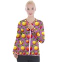 Illustration Fruit Pattern Seamless Casual Zip Up Jacket View1