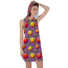 Illustration Fruit Pattern Seamless Racer Back Hoodie Dress by Ravend