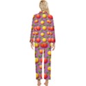 Illustration Fruit Pattern Seamless Womens  Long Sleeve Velvet Pocket Pajamas Set View2