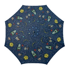 Illustration Cat Space Astronaut Rocket Maze Golf Umbrellas by Ravend