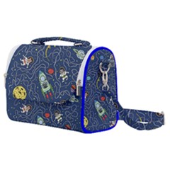 Illustration Cat Space Astronaut Rocket Maze Satchel Shoulder Bag by Ravend