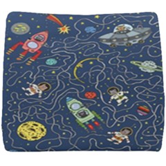 Illustration Cat Space Astronaut Rocket Maze Seat Cushion by Ravend