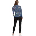 Illustration Cat Space Astronaut Rocket Maze Women s Long Sleeve Rash Guard View2