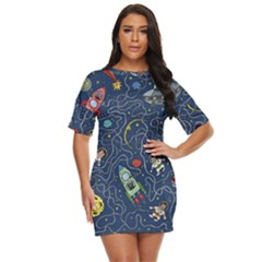 Illustration Cat Space Astronaut Rocket Maze Just Threw It On Dress by Ravend