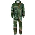 Green Orchid Plant Pattern Hooded Jumpsuit (Men) View1