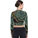 Green Orchid Plant Pattern Long Sleeve Zip Up Bomber Jacket View2