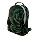 Green Orchid Plant Pattern Flap Pocket Backpack (Large) View1