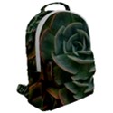 Green Orchid Plant Pattern Flap Pocket Backpack (Large) View2