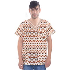 Geometric Tribal Pattern Design Men s V-neck Scrub Top