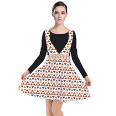 Geometric Tribal Pattern Design Plunge Pinafore Dress by Ravend