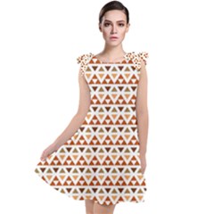 Geometric Tribal Pattern Design Tie Up Tunic Dress by Ravend