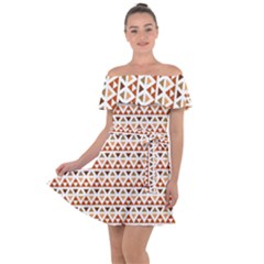 Geometric Tribal Pattern Design Off Shoulder Velour Dress by Ravend