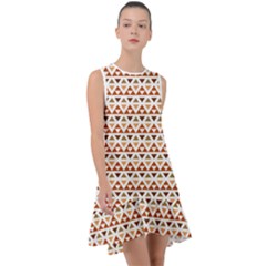 Geometric Tribal Pattern Design Frill Swing Dress by Ravend