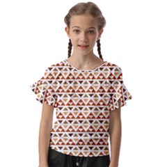 Geometric Tribal Pattern Design Kids  Cut Out Flutter Sleeves by Ravend