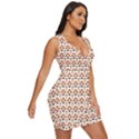 Geometric Tribal Pattern Design Draped Bodycon Dress View3