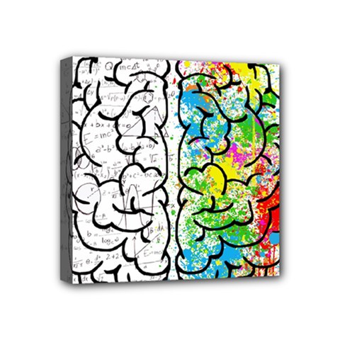 Illustration Brain Mind Psychology Idea Drawing Mini Canvas 4  X 4  (stretched) by Ravend