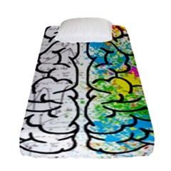 Illustration Brain Mind Psychology Idea Drawing Fitted Sheet (single Size) by Ravend