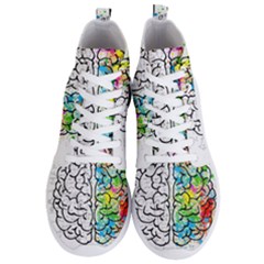 Illustration Brain Mind Psychology Idea Drawing Men s Lightweight High Top Sneakers by Ravend