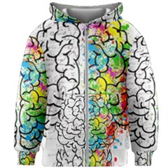 Illustration Brain Mind Psychology Idea Drawing Kids  Zipper Hoodie Without Drawstring