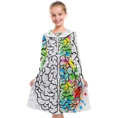 Illustration Brain Mind Psychology Idea Drawing Kids  Midi Sailor Dress by Ravend