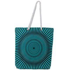 Illusion Geometric Background Full Print Rope Handle Tote (large)