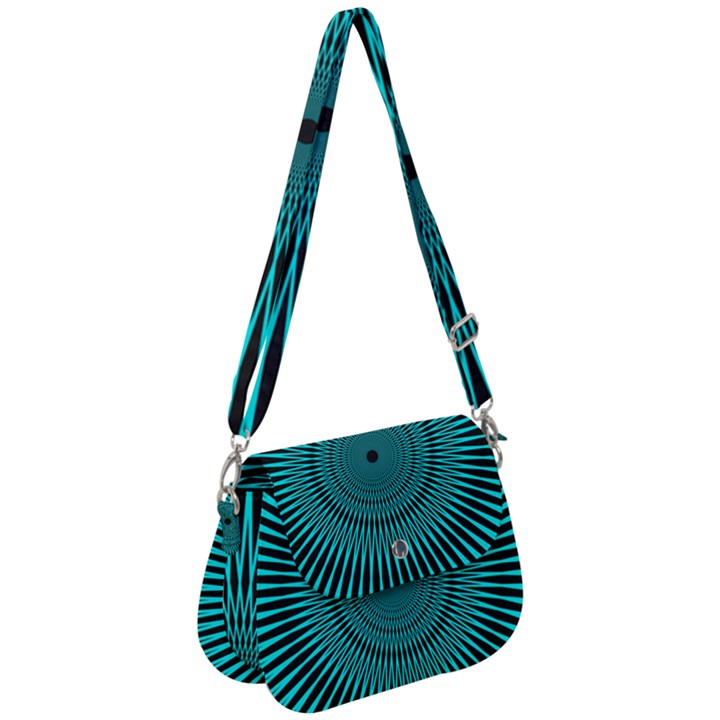 Illusion Geometric Background Saddle Handbag