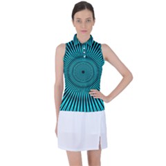 Illusion Geometric Background Women s Sleeveless Polo Tee by Ravend