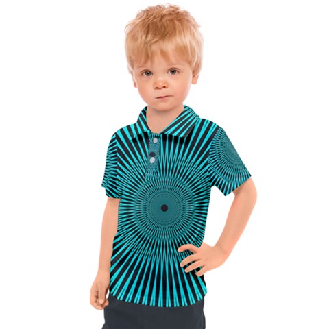 Illusion Geometric Background Kids  Polo Tee by Ravend