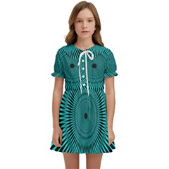 Illusion Geometric Background Kids  Sweet Collar Dress by Ravend