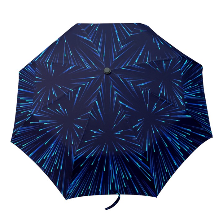 Particle Art Background Blue Folding Umbrellas