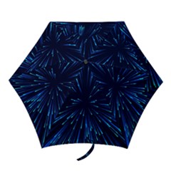 Particle Art Background Blue Mini Folding Umbrellas by Ravend