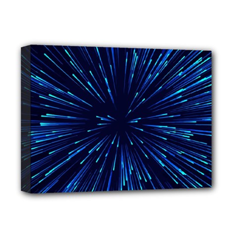 Particle Art Background Blue Deluxe Canvas 16  x 12  (Stretched) 