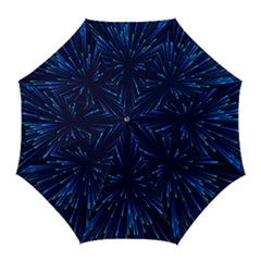 Particle Art Background Blue Golf Umbrellas by Ravend