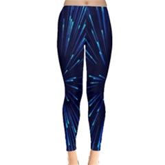 Particle Art Background Blue Leggings 