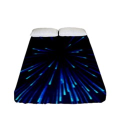 Particle Art Background Blue Fitted Sheet (full/ Double Size) by Ravend