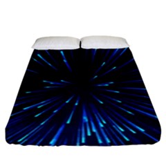 Particle Art Background Blue Fitted Sheet (king Size) by Ravend