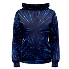 Particle Art Background Blue Women s Pullover Hoodie