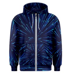 Particle Art Background Blue Men s Zipper Hoodie by Ravend