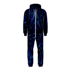 Particle Art Background Blue Hooded Jumpsuit (kids)