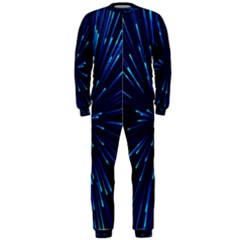 Particle Art Background Blue OnePiece Jumpsuit (Men)